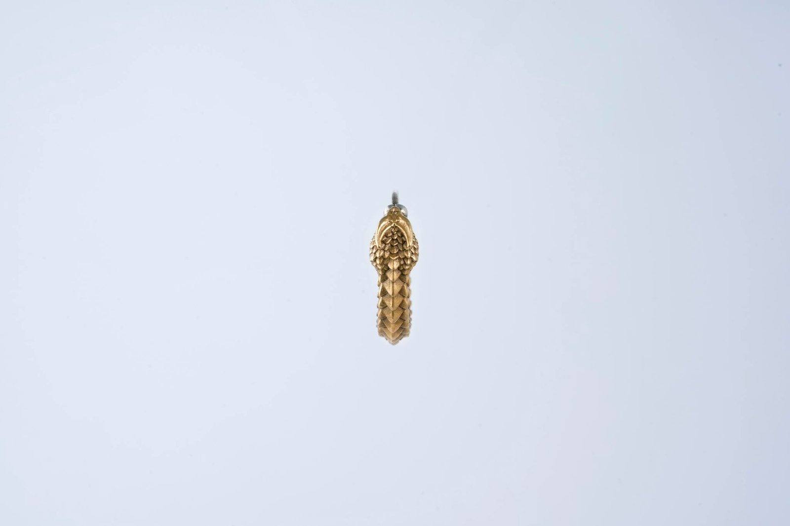 Elegant gold earring displayed on a clean white background, perfect for jewelry advertisements.